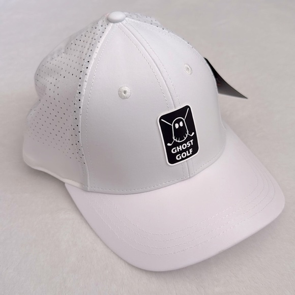 {NWT} Ghost Golf | Performance Low Crown Adjustable Snapback Logo Hat Cap White - Picture 1 of 16